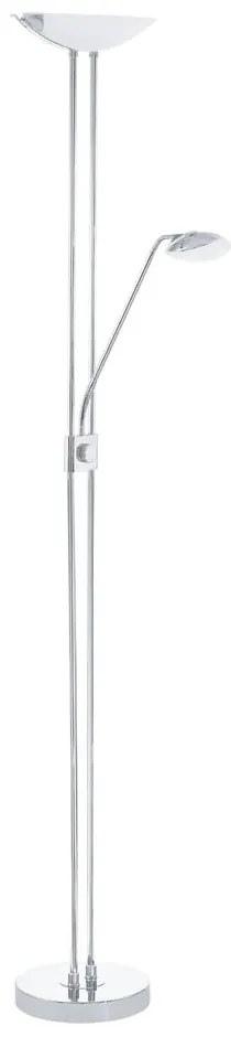 LED stojacia lampa v striebornej farbe so skleneným tienidlom (výška 180 cm) BAYA LED – EGLO