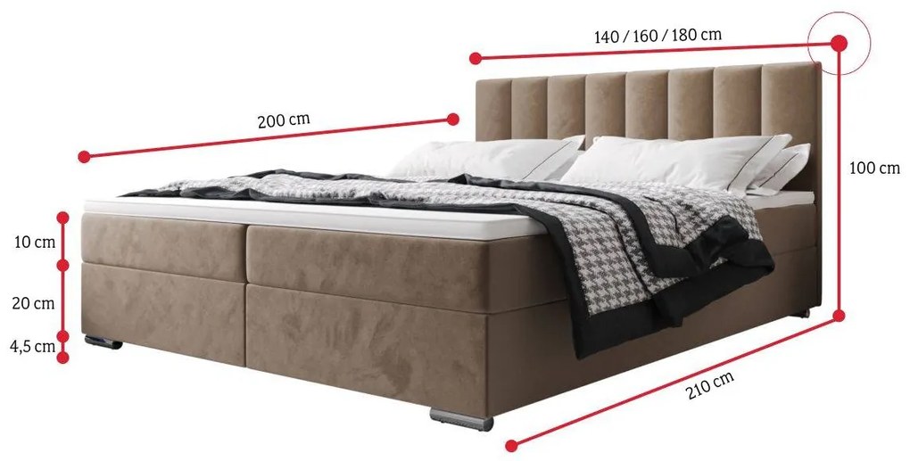 Čalúnená posteľ SARINA 4 - itaka 01 / 180x200