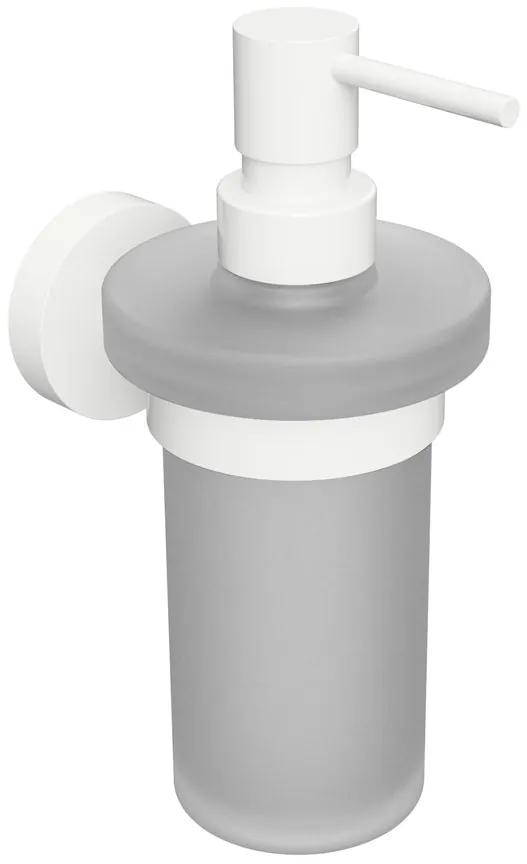 Sapho, X-ROUND WHITE dávkovač mydla, mliečne sklo, 230ml, biela, XR101W