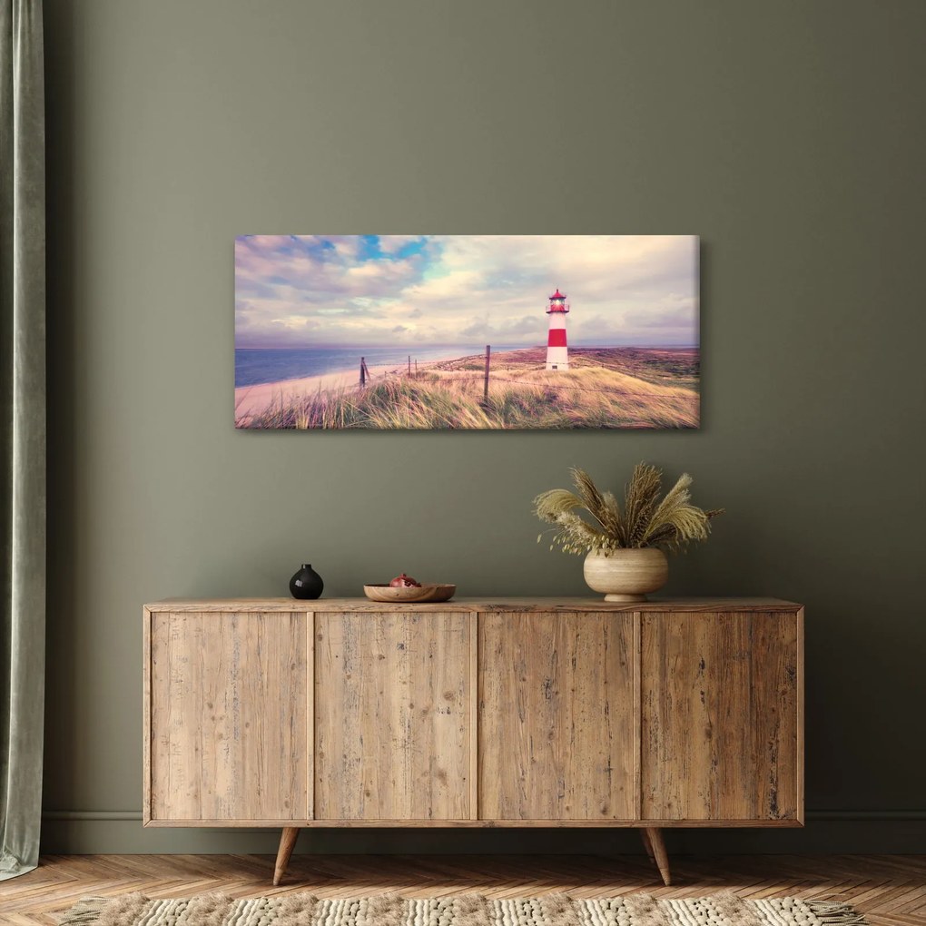 Obraz - Červený maják (120x50 cm)