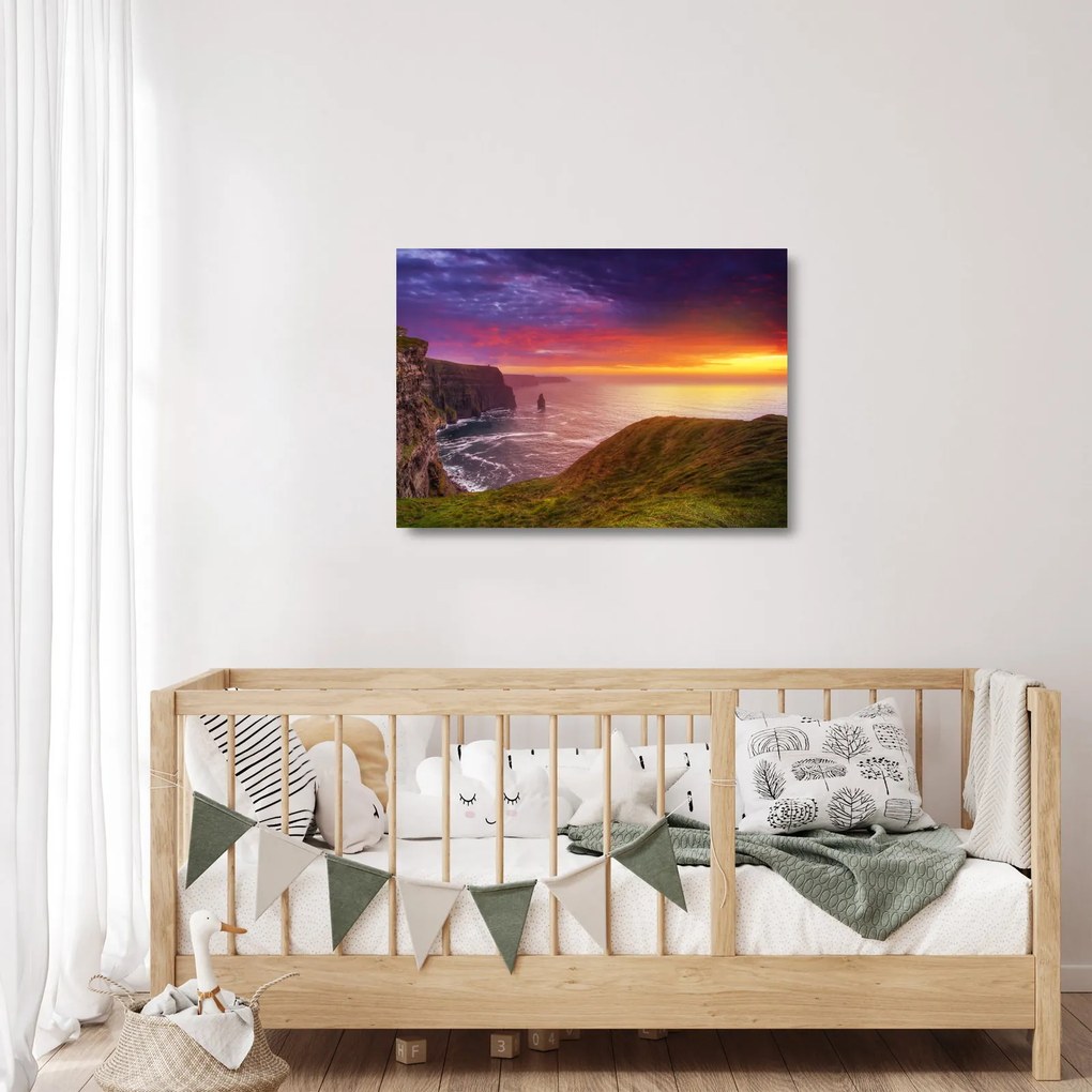 Sklenený obraz - Moherské útesy (70x50 cm)