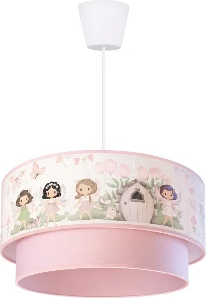 Brilagi - LED detský luster na lanku BOBO 1xE27/60W/230V pr. 40 cm ružový/víly