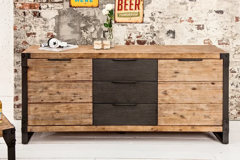 Dizajnová komoda Unity 180 cm sivá akácia