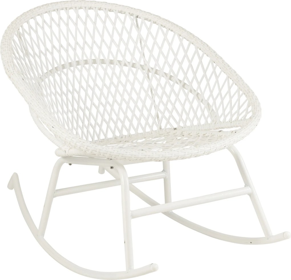 Biele ratanové záhradné hojdacie kreslo Zayo White - 118*82*78 cm