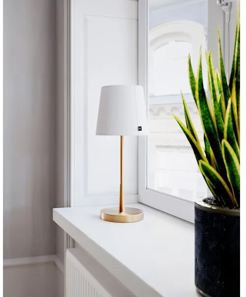 ByRydens 4002730-6501 - Stolová lampa LUMI 1xE27/8W/230V biela/zlatá 48,5 cm