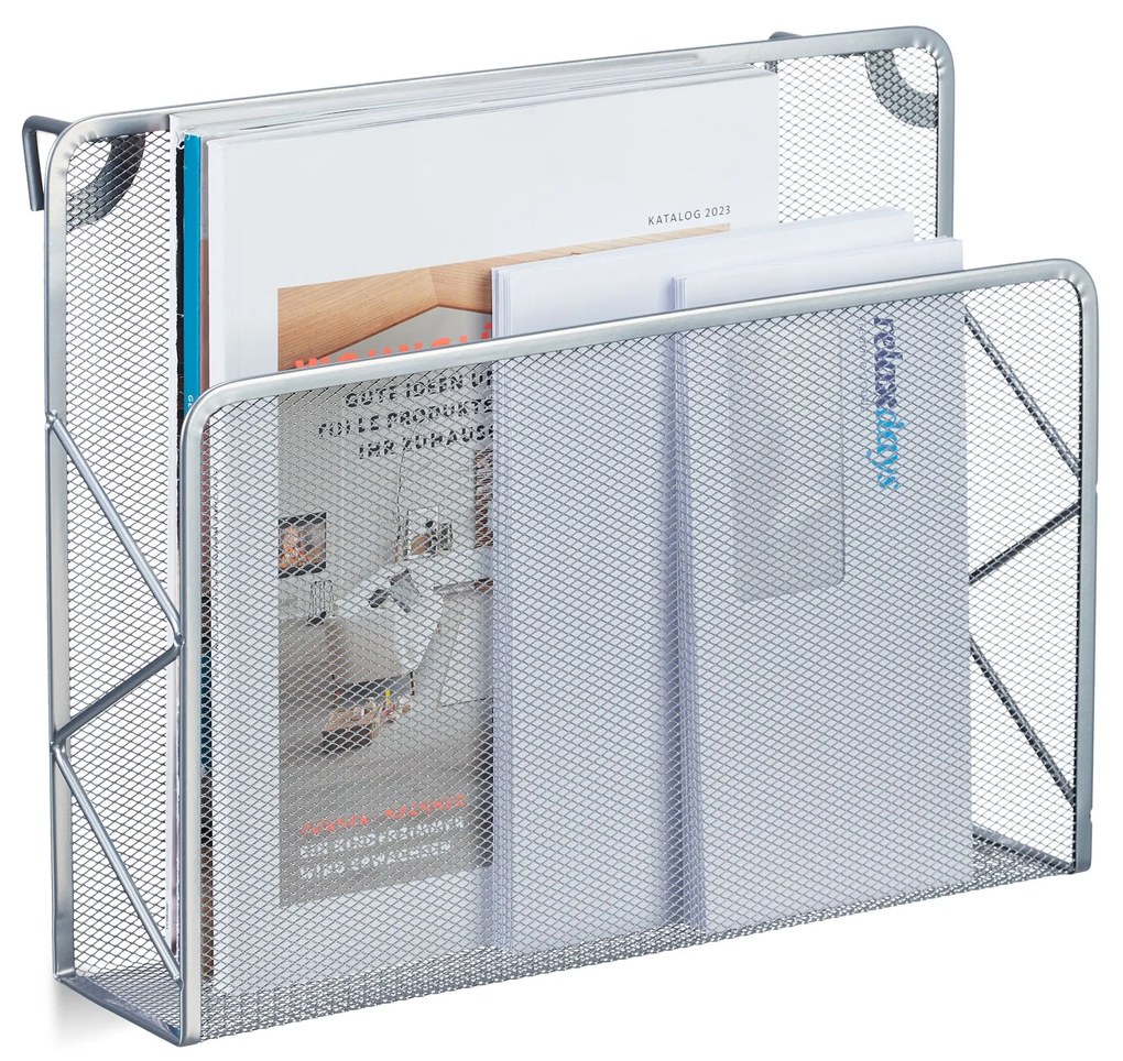 Nataviteľný stojan na noviny a časopisy, strieborný RD47527