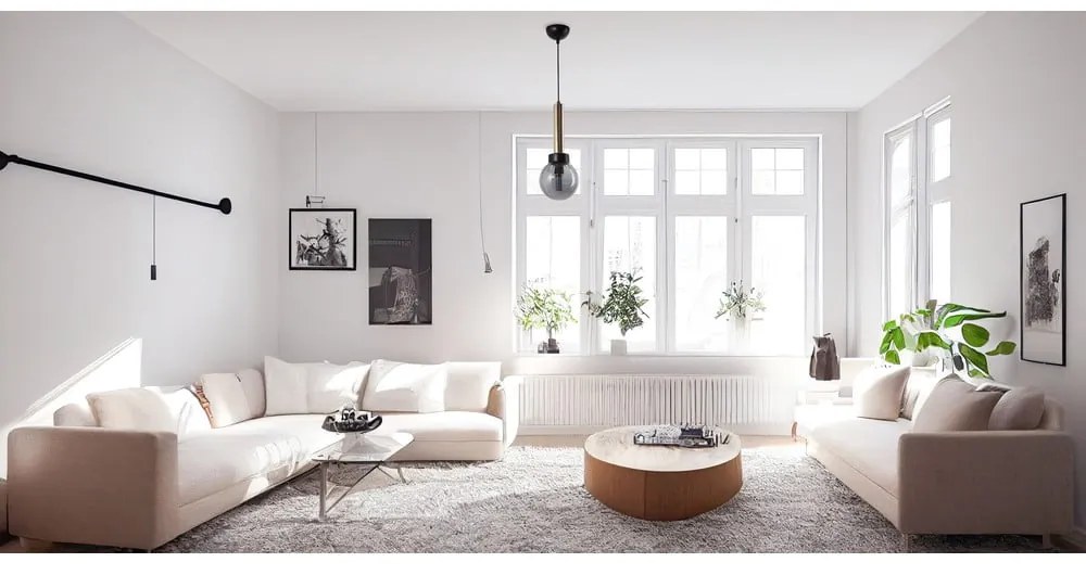 Závesné svietidlo so skleneným tienidlom ø 15 cm Cota – Squid Lighting