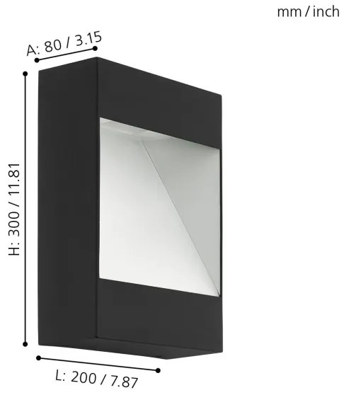 Eglo 98095 - LED Vonkajšie nástenné svietidlo MANFRIA LED/10W/230V IP44