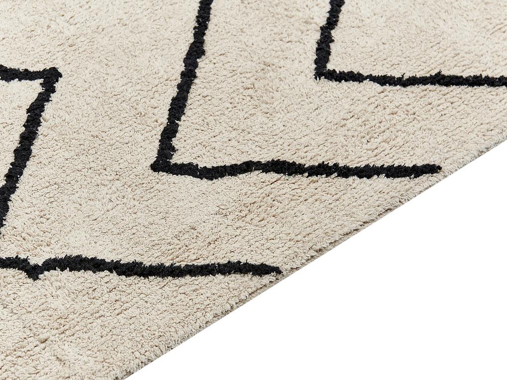 Bavlnený koberec 160 x 230 cm béžová/čierna ELDES Beliani