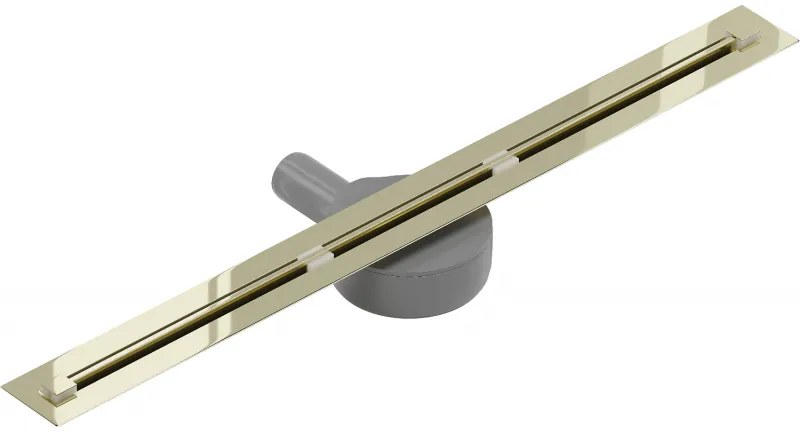 Mexen Flat Super Slim, super tenký odtokový žľab s 360° rotačným sifónom 50 cm, zlatá lesklá, 1551050