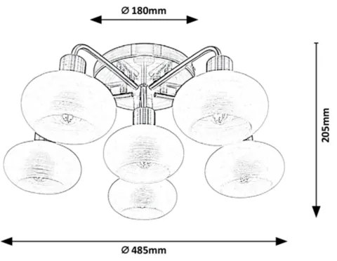 Rabalux - Prisadený luster 6xE14/40W/230V