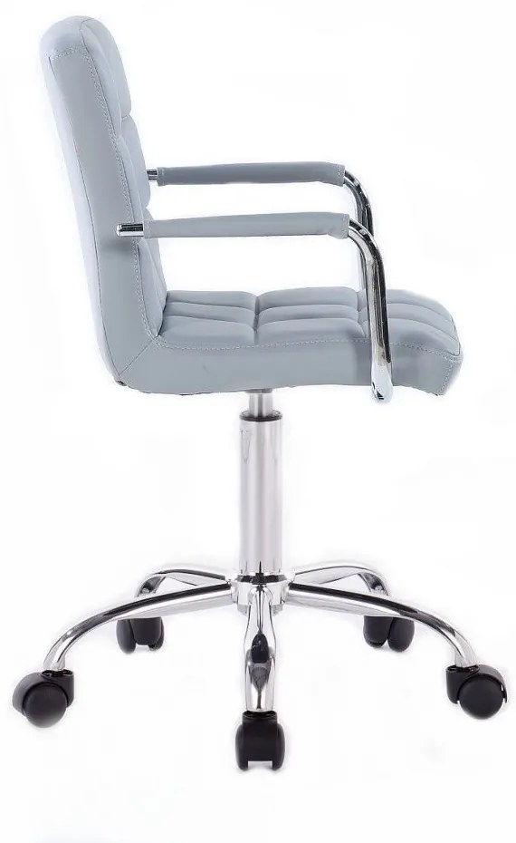 LuxuryForm DESIGN Stolička VERONA na striebornej podstave s kolieskami - šedá