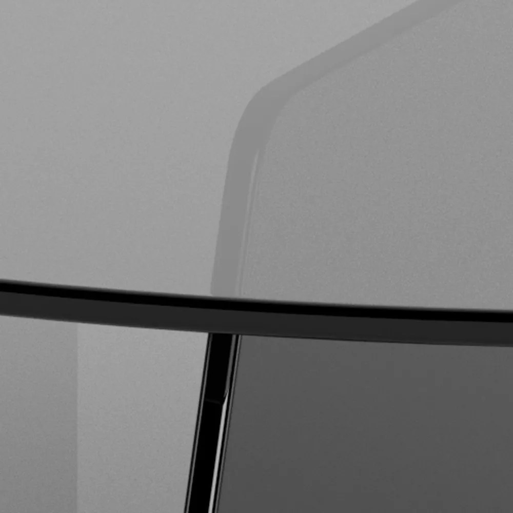 Sivý sklenený okrúhly konferenčný stolík ø 80 cm Samos – Actona