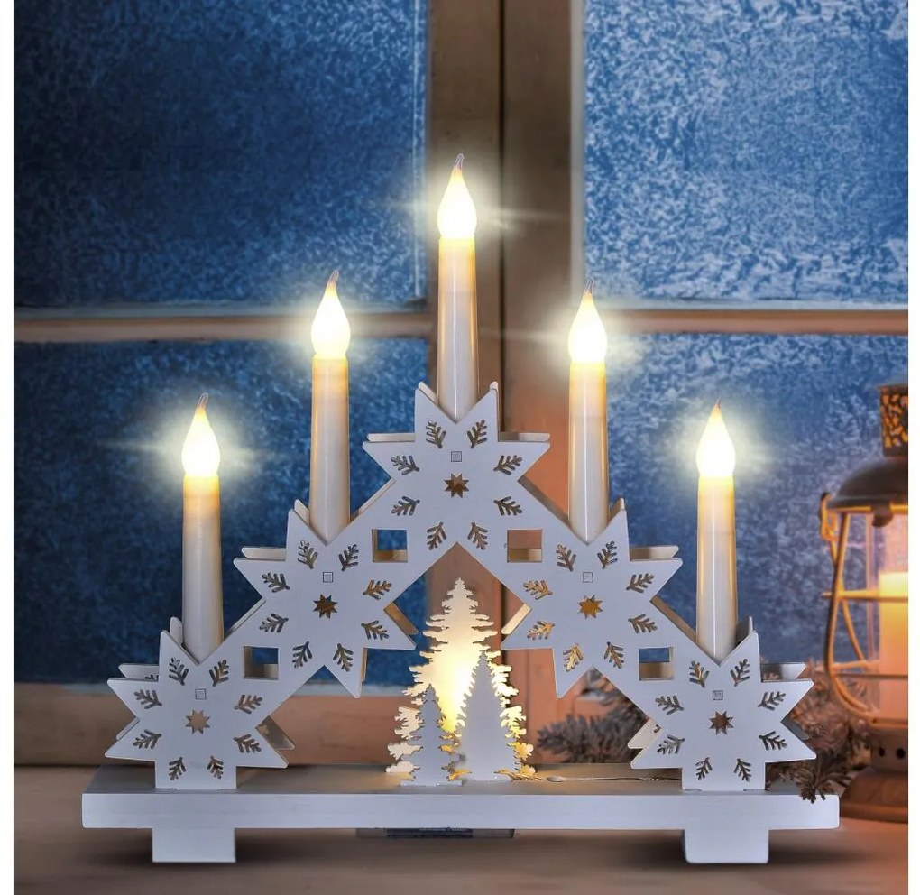Brilagi - LED Vianočný svietnik 5xLED/2xAA