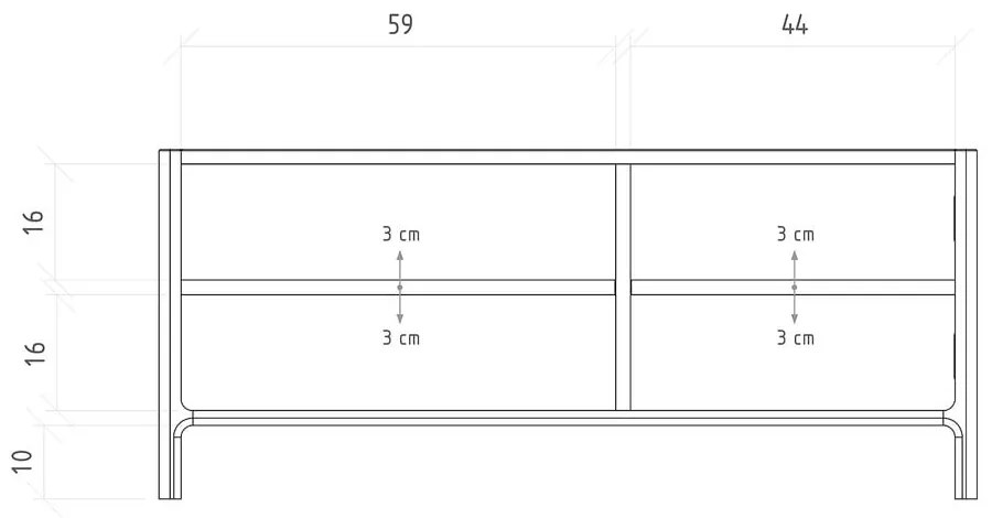 TV stolík z dubového dreva v prírodnej farbe 111x48 cm Twig – The Beds