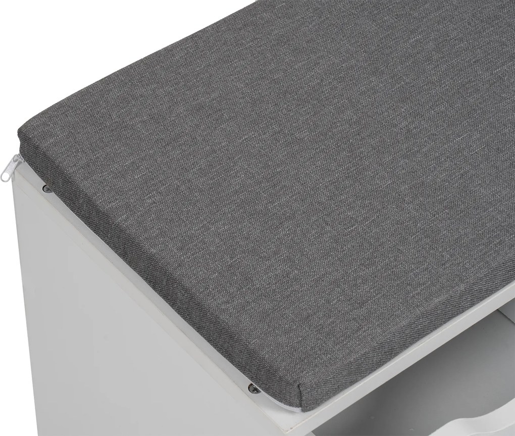 Noela Botník s 2 šuplíkmi a penovým sedákom biely SEDO 80