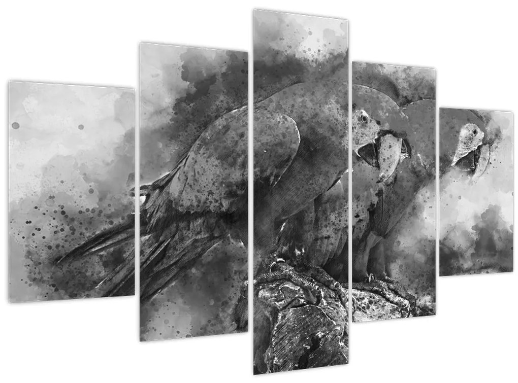 Obraz - Akvareloví papagáje (150x105 cm)