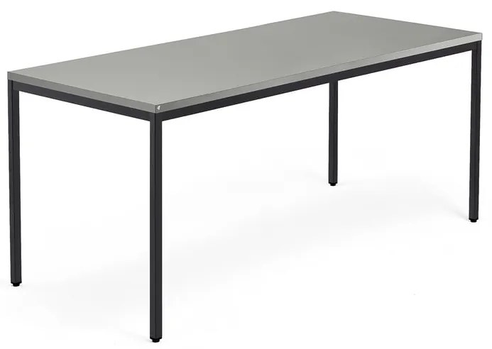 Kancelársky stôl QBUS, klasický rám, 1800x800 mm, čierna, svetlošedá