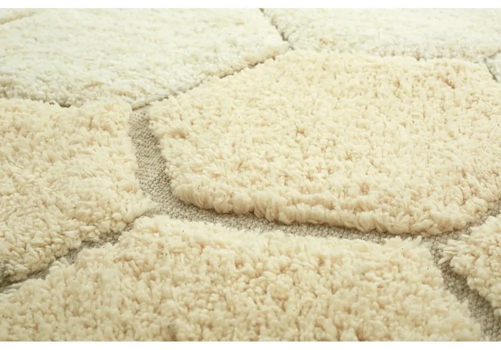 Okrovožltý prateľný ručne tkaný bavlnený okrúhly koberec ø 140 cm Honeycomb Golden – Lorena Canals