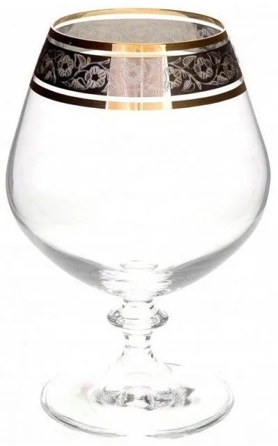 BOHEMIA ANGELA ZLATO-PLATINOVÝ POHÁR NA BRANDY 400 ML SADA 2 KS