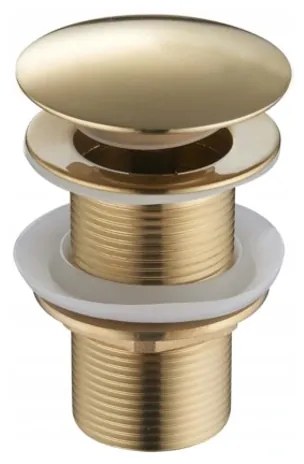 Mexen uzatvárateľná umývadlová výpusť guľatý, ClickClack, velká zátka, bez prepadu, zlatá lesklá, 79910-50