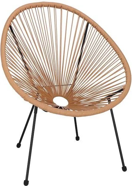 Záhradné kreslo oválne, výška 87 cm, odtiene béžovej a hnedej Springos - GF0084