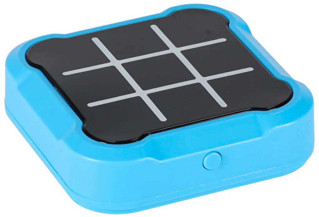 KIK Elektronická hra 4v1 Tic-Tac-Toe s LED podsvietením, modrá logická konzola pre deti