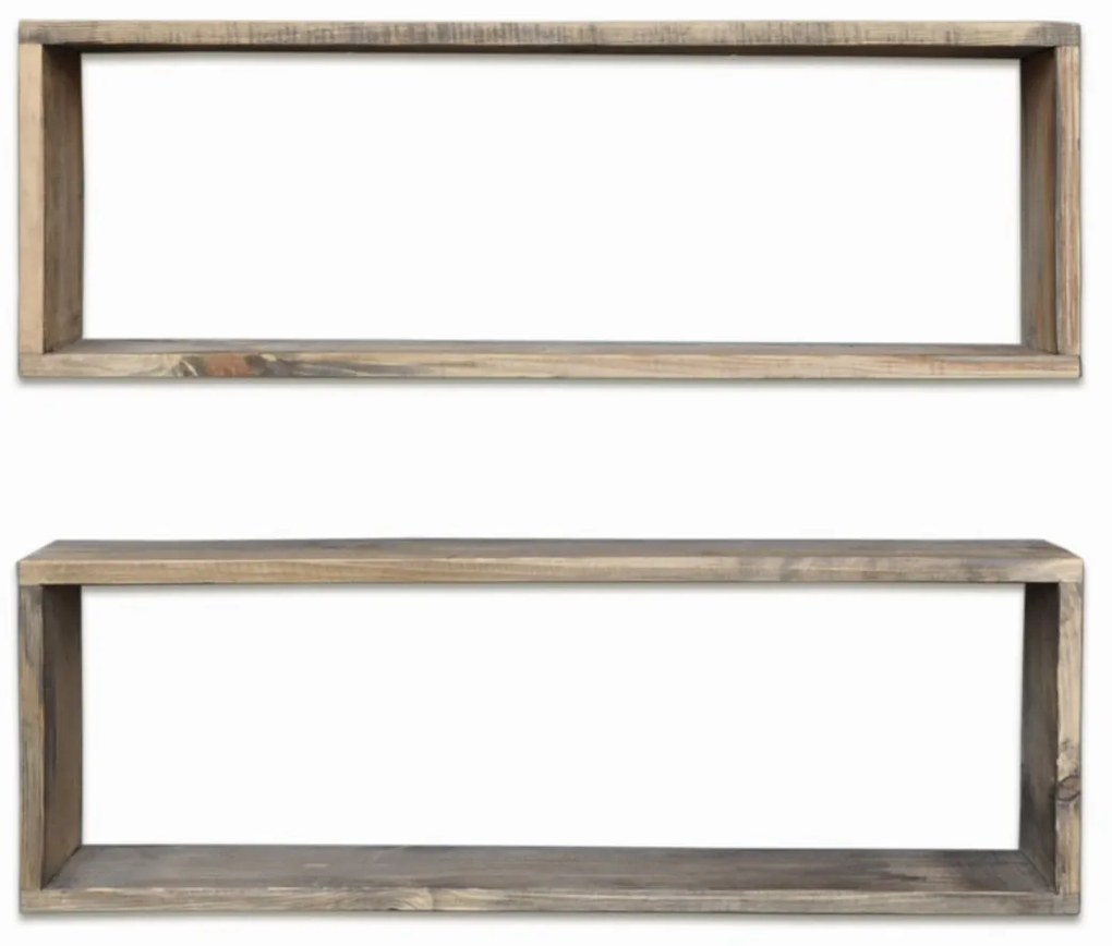 Súprava nástenných políc Obdĺžnik 2 ks hnedá