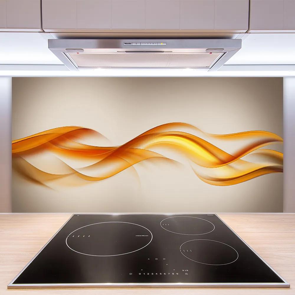 Sklenený obklad Do kuchyne Abstrakcia vlny art umenie 140x70 cm