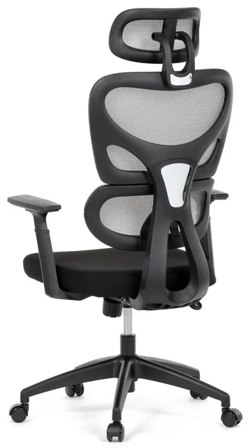 Kancelárska ergonomická stolička GRANT — sieť, látka, čierna / sivá