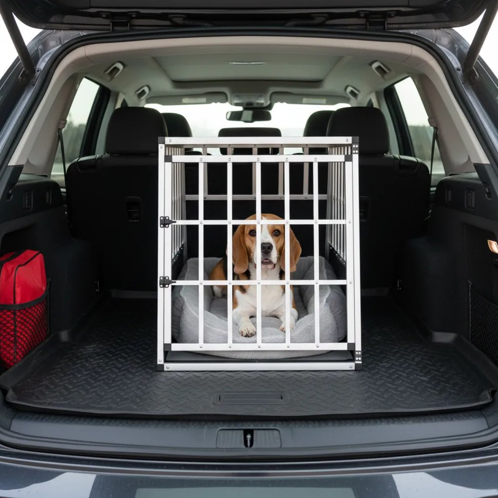 Prepravka pre psa BRUNO, 66x90x72cm, strieborná/čierna Jurhan