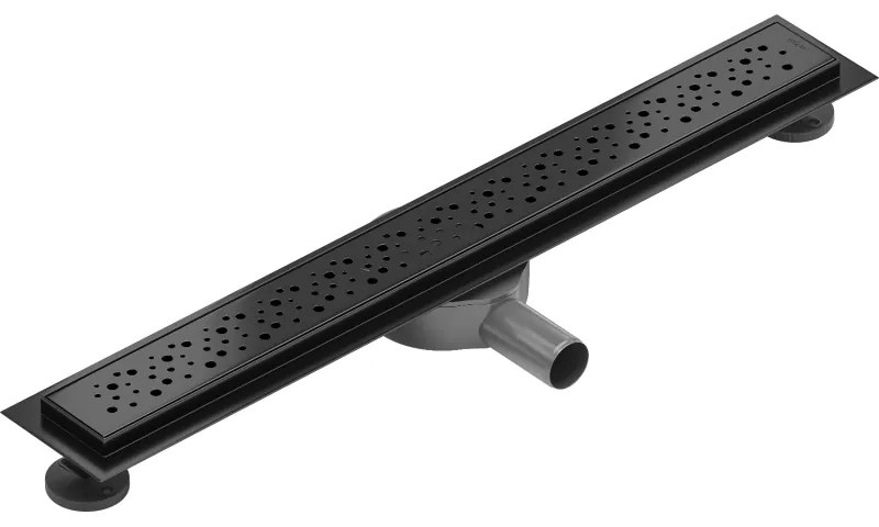 Mexen Flat 360°, nerezový sprchový žľab vzor M12 50 cm, čierna matná, 1721050-40