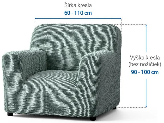 Bielastické poťahy COSTINA mätová kreslo (š. 60 - 110 cm)