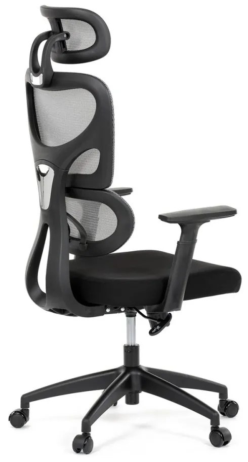 Kancelárska ergonomická stolička GRANT — sieť, látka, čierna / sivá