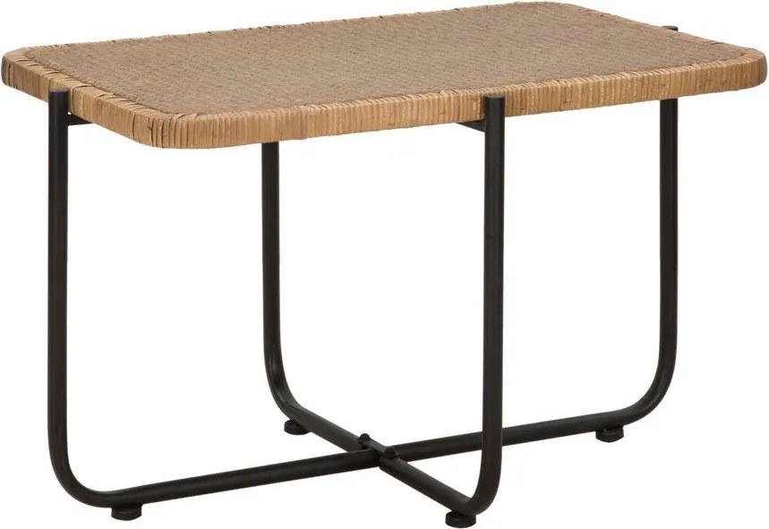 Čierny/v prírodnej farbe ratanový konferenčný stolík 55x75 cm Cebu – Mauro Ferretti