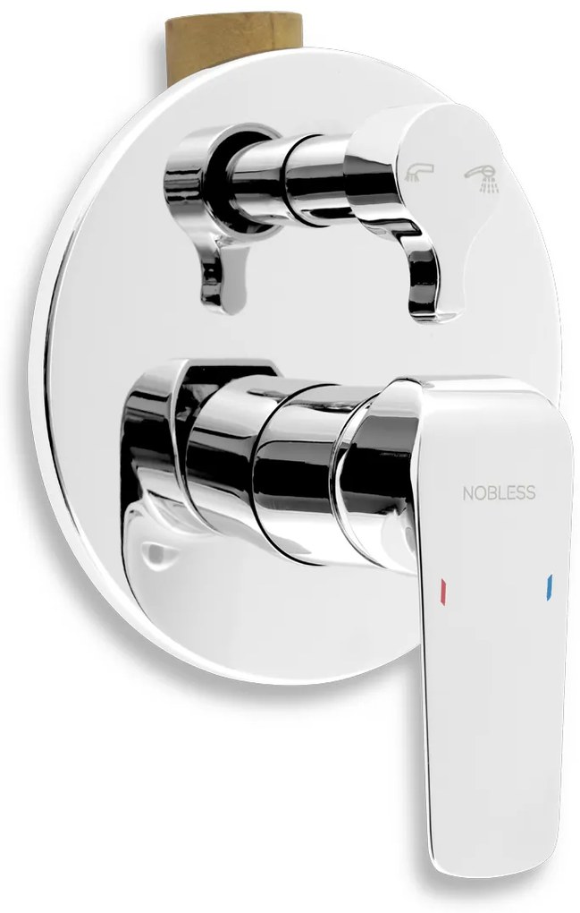 Novaservis Nobless Tina, podomietková vaňová batéria s prepínačom, chrómová, 38050R,0