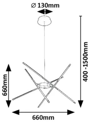 Rabalux 72338 - LED Luster na lanku HENLI2 LED/40W/230V 3000K čierna