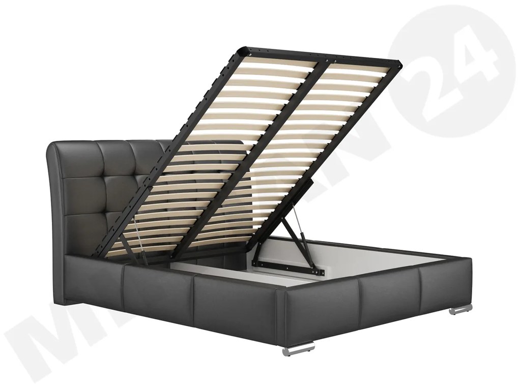 Čalúnená manželská posteľ Pilatus, Rozmer postele: 180x200, Dostupné poťahy: ekokoža Soft 017 (biela)