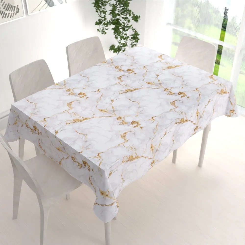 Biante Dekoračný obdĺžnikový obrus PM-065 Hnedo-béžový mramor 50x100 cm