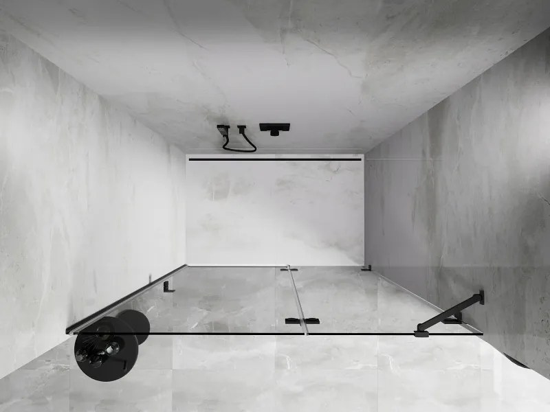 Mexen, Mexen Lunar pravé otočné sprchové dvere 130 cm, transparentné, pištoľový kov - 834-130-000-95-00-P