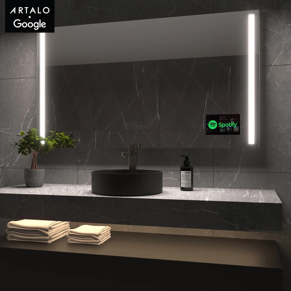 SMART Zrkadlo do kúpeľne s LED osvetlením M4 premium + SmartScreen with Google Chromecast