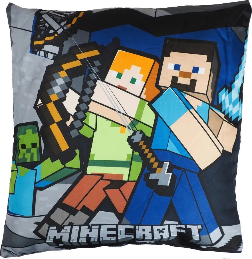 Jerry Fabrics Detský vankúšik s potlačou - Minecraft | 40 x 40 cm