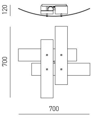 Gea Luce LARA P M arg - Stropné svietidlo LARA 2xE27/70W/230V 70 cm strieborná