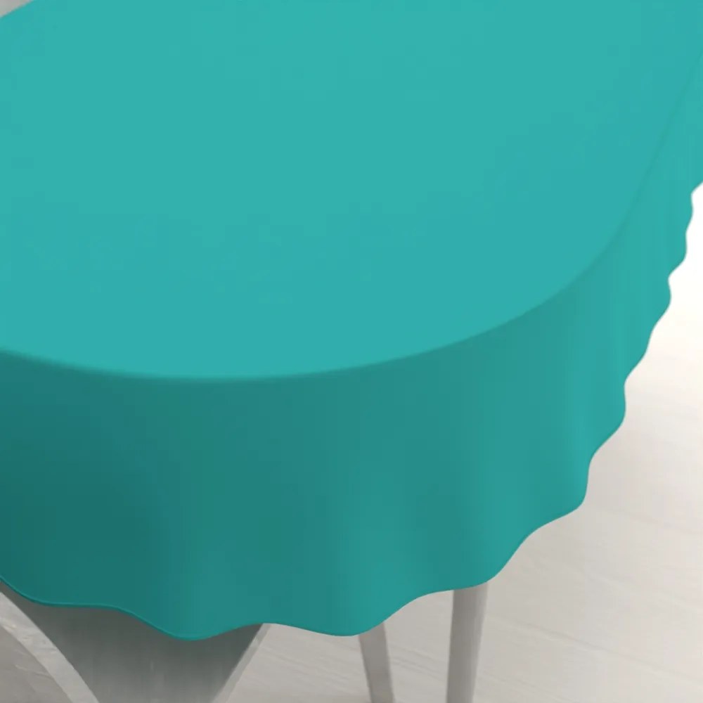 Biante Dekoračný oválny obrus Rongo RG-020 Tyrkysový 140x160 cm