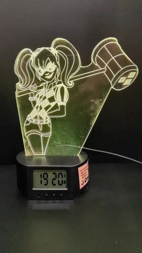 3Dmix 3DL-WD038 – 3D LED nočná lampa - Harley Quinn (Wood)