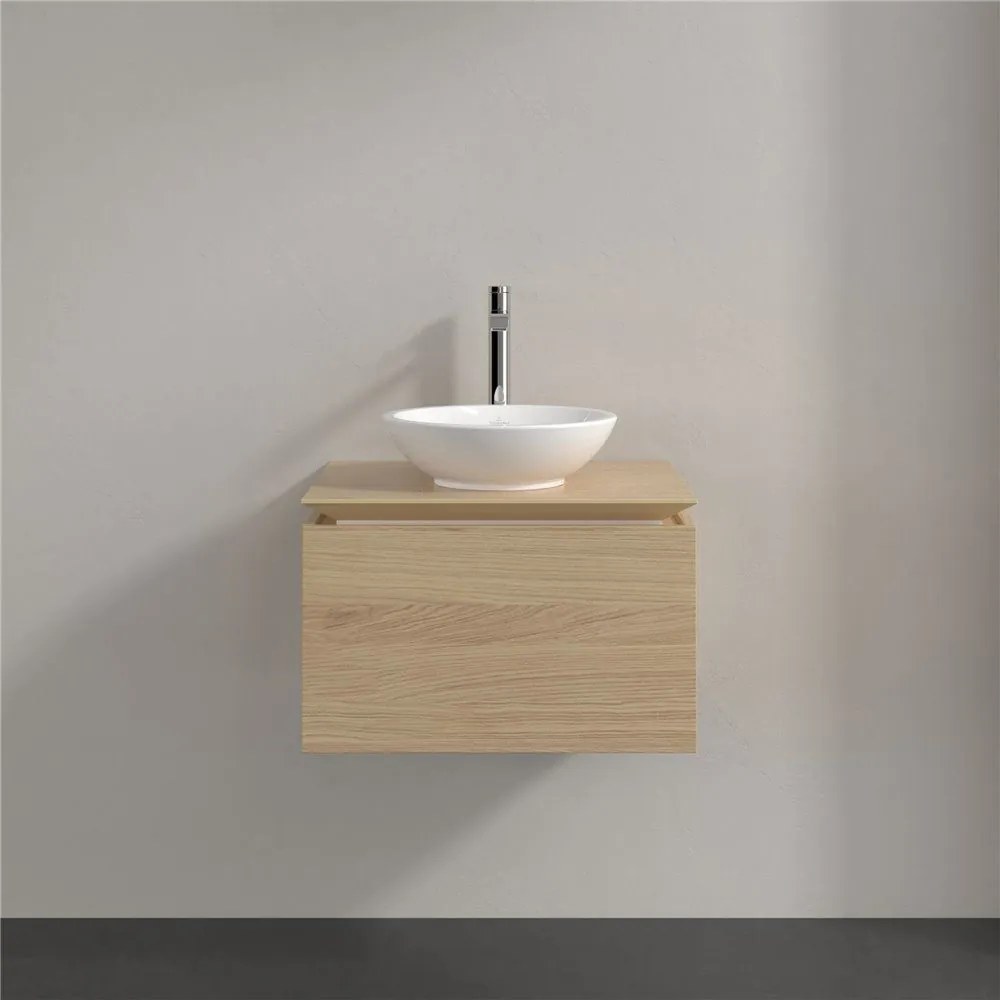 VILLEROY &amp; BOCH Legato závesná skrinka pod umývadlo na dosku (umývadlo v strede), 1 zásuvka, 600 x 500 x 380 mm, Nordic Oak, B56700VJ