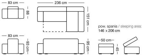 Taburet Vegas, sivá