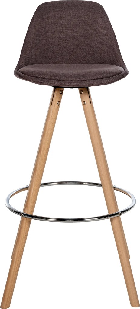 Barová stolička Corbin Round - látka, natura rám - hnedá