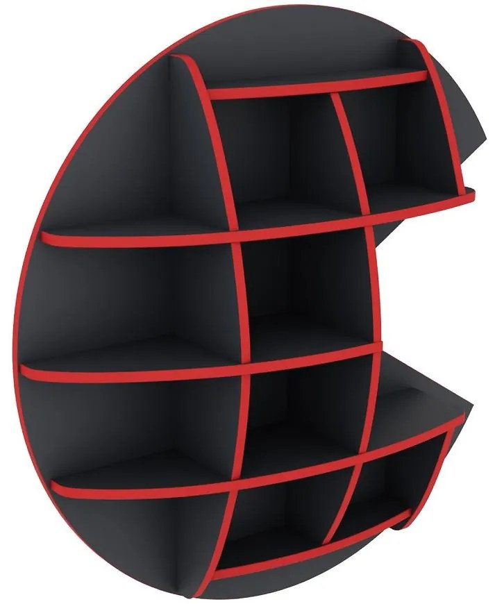 Polička Matrix III grafit/červená