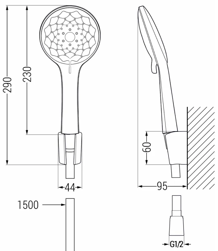 Mexen Sabre R74 vaňová batéria so sprchovým setom, chróm - 7213R74-00